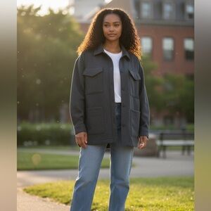 Banana Republic Utility Jacket Gray Women XL. Like new. Smooth and soft